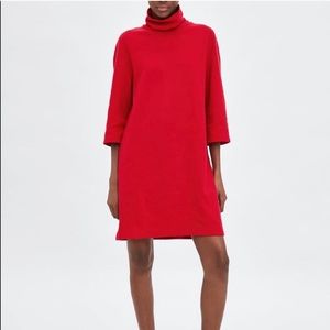 NWT-zara red turtleneck dress